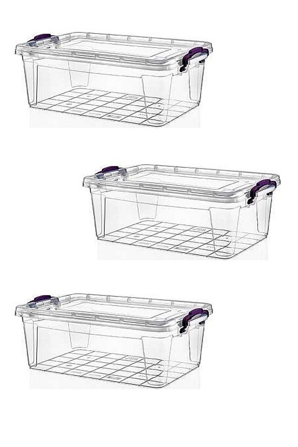 Polytime-3 Pieces 8.5 Liter Rectangular Multi Box Storage Box 1