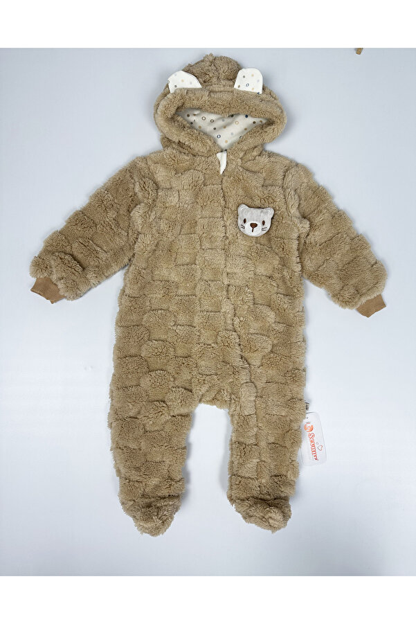 Sevnur Baby Erkek Bebek Kışlık Peluş Fermuarlı Tulum