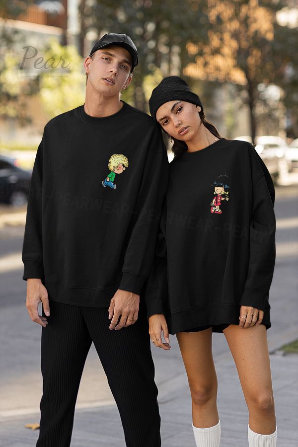 Pear Wear Cedric Chen Printed Couple Hoodie Unisex Oversize Lover Suit 2 Piece Sweatshirt Trendyol