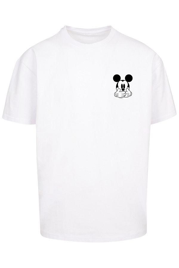 F4NT4STIC Herren Disney Mickey Mouse Don t Speak Pocket Print BLK with Heavy Oversize Tee Trendyol