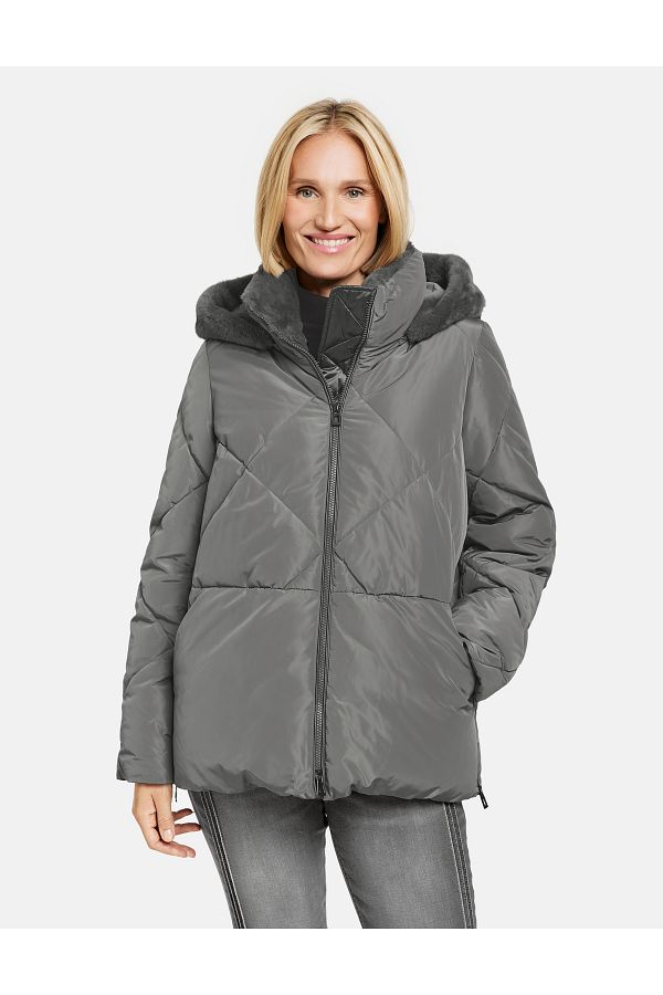 Gerry Weber Outdoorjacke Outdoorjacke mit Fake Fur Details und 2 Wege ReiBverschluss Trendyol