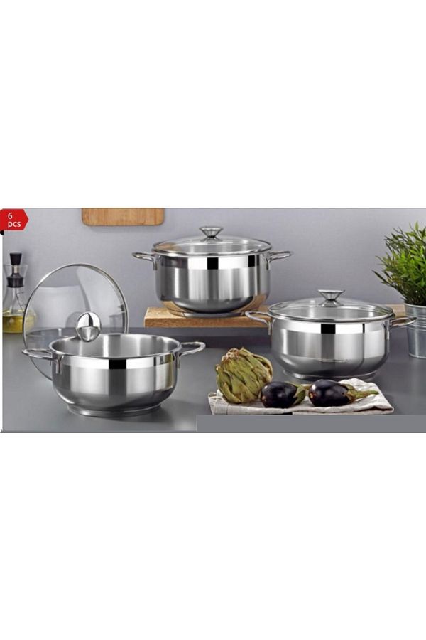 Bonera-Berlin Gloria Metal Mounted 3-Piece New Hot Pot Steel Pot Set 14-16-18 cm 1