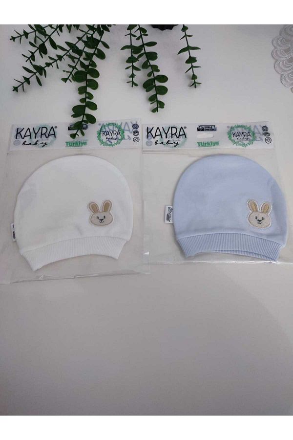 CSBABY TARZ-Rabbit Printed Patterned Baby Hat Set of 2 1