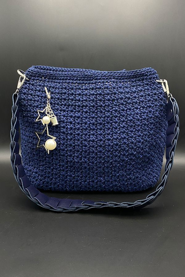 Navy clutch bag with wrist strap shop