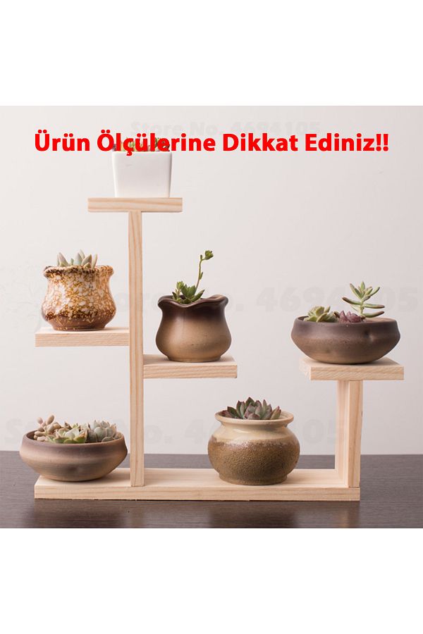 Tiydem-Wooden Desktop Shelf - Window and Cactus Flower Pot Stand 1