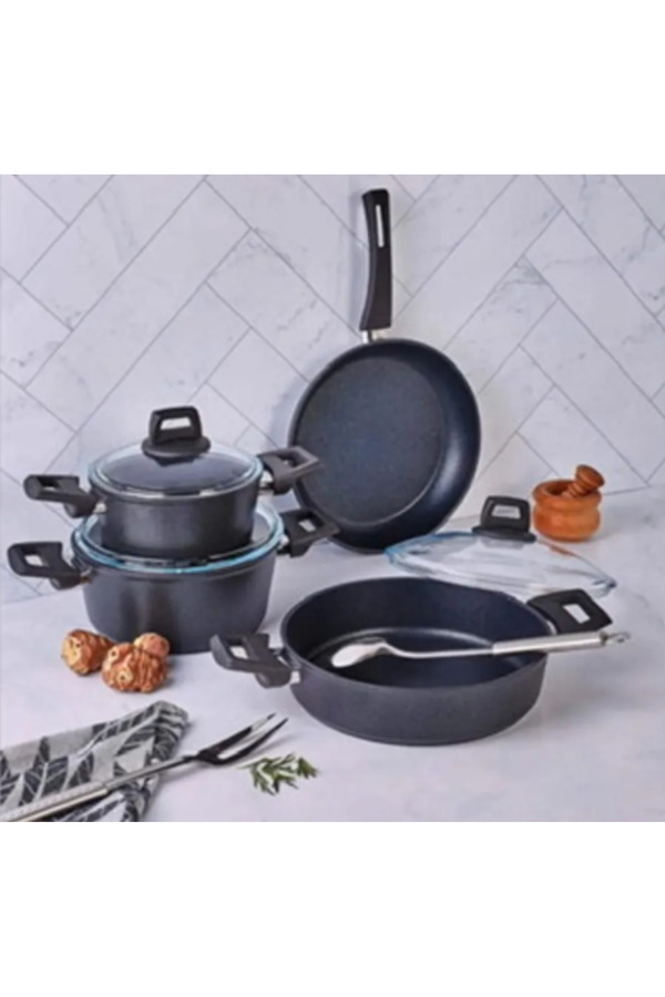 FMS-Te5004 Ideal 7 Piece Granite Pot Set Gray 1