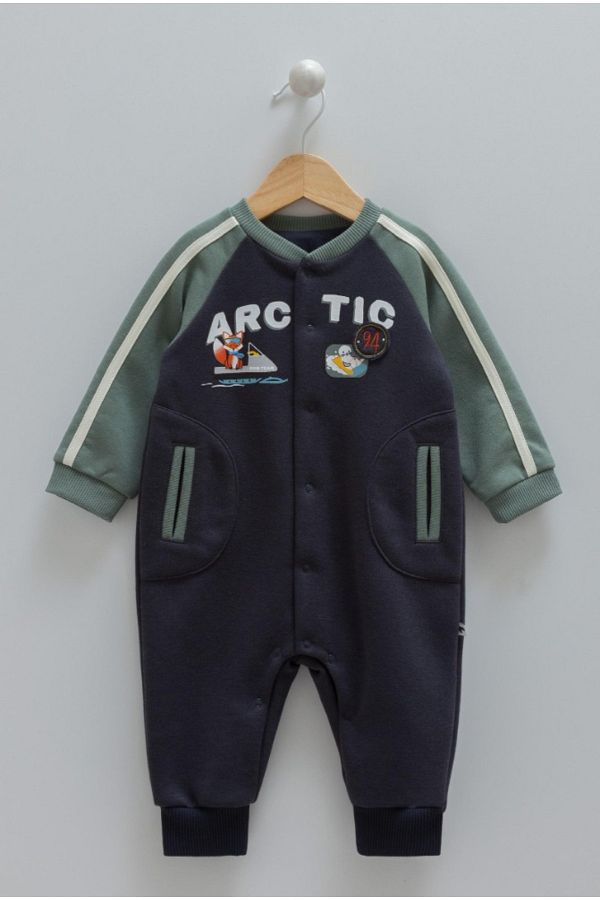 Caramell-Arctic Friends Jumpsuit with Snap Fasteners (with Fleece Inside) 1