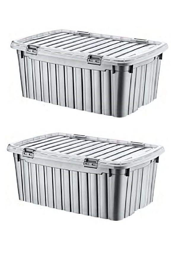 Polytime-2 Pieces 120 LT Mega Multi Box Gray Color Storage Box - E-523-2 1
