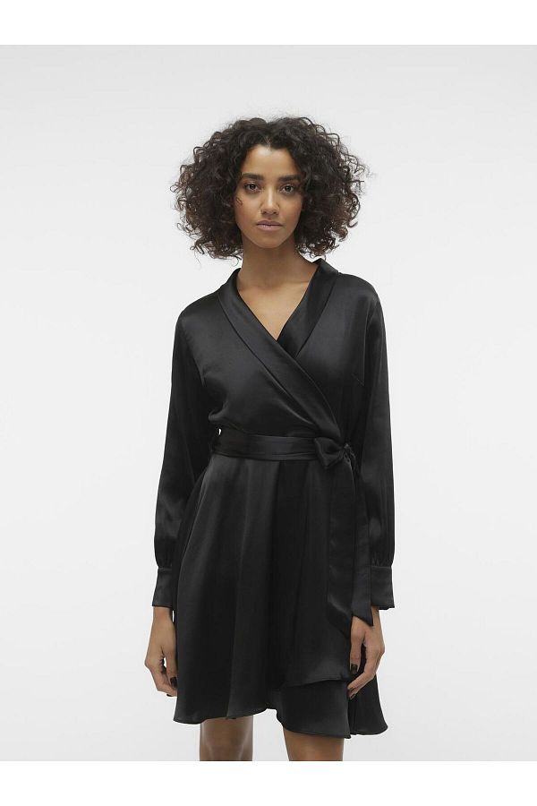 Vero Moda-Kleid VMBEATRICE LS SHAWL NECK KURZES KLEID VMA 1
