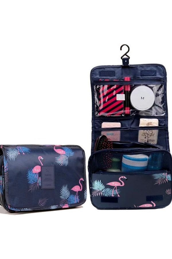 SONREYON-Multifunctional Hanging Makeup Bag with Flamingo Pattern (Large Size) 1