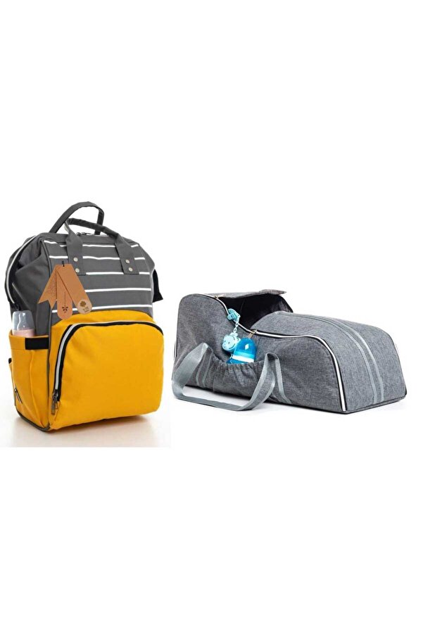 Genel Markalar Bebek Taşıma seti leke tutmaz su geçirmez portbebe ve bebek bakım sırt çantası Sarıgri
