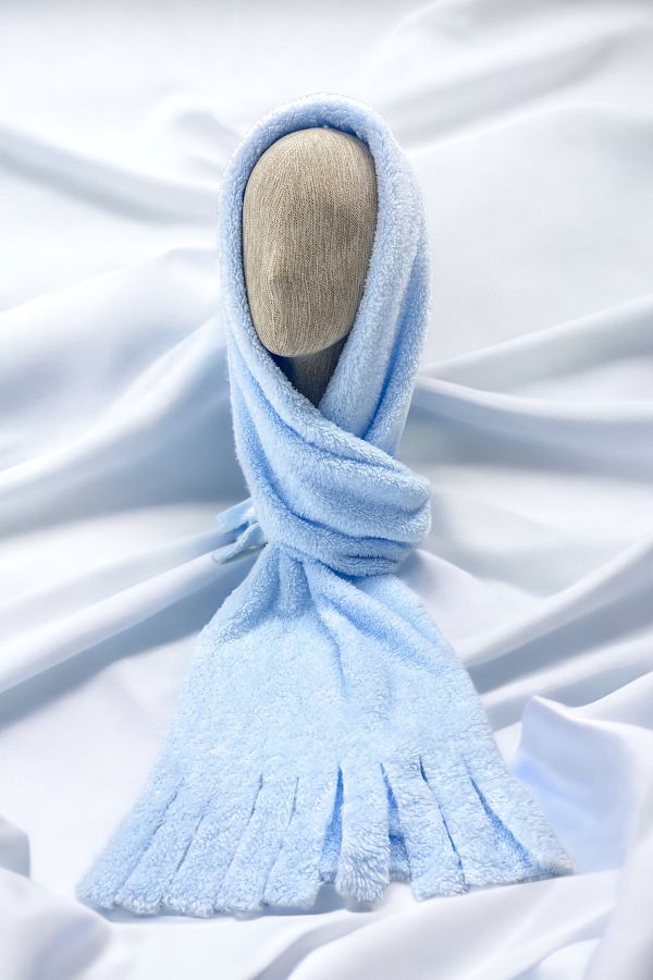 pistore-Baby Blue Welsoft Fringed Fleece Scarf Fleece Camisole 1