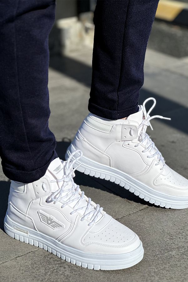 Tomsking-Pantofi sport albi înalți pentru bărbați 2056 1