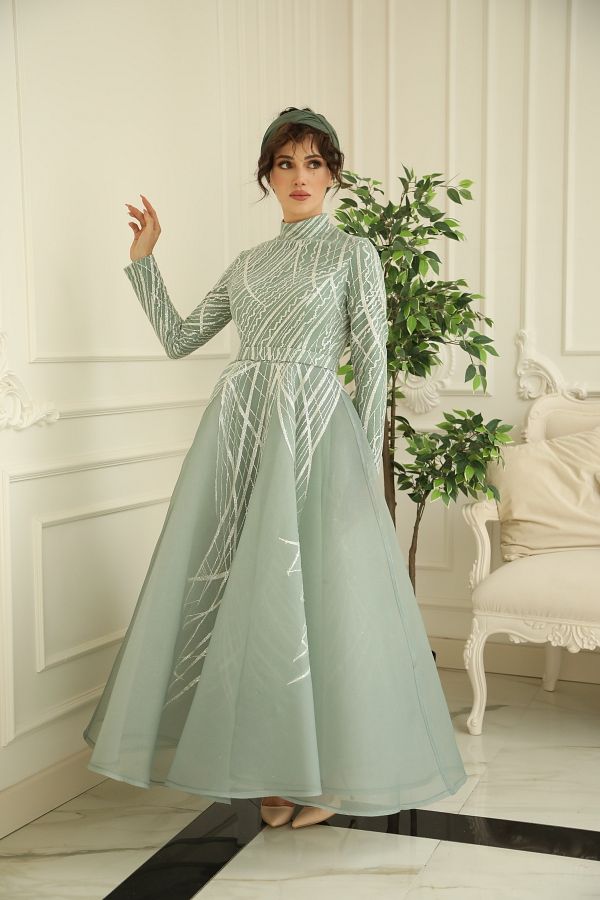 Ankle length evening dress shop
