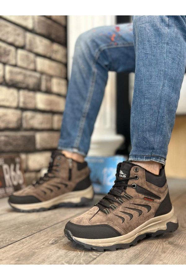BPM Thick Thermo Sole Mink Black Men s Trekking Outdoor Half Ankle Boots Trendyol