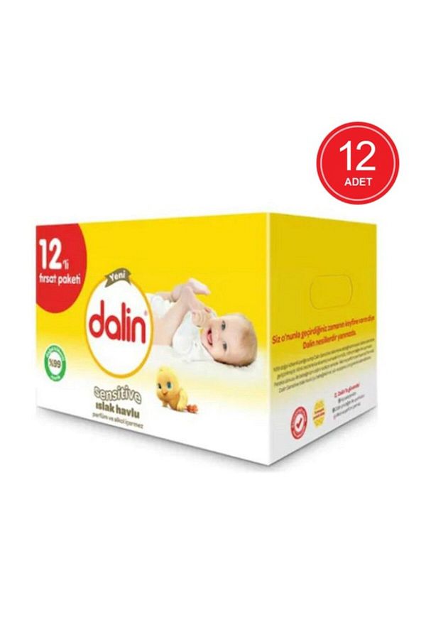 Dalin-مناديل مبللة للبشرة الحساسة 52 قطعة، مجموعة من 12 قطعة 1