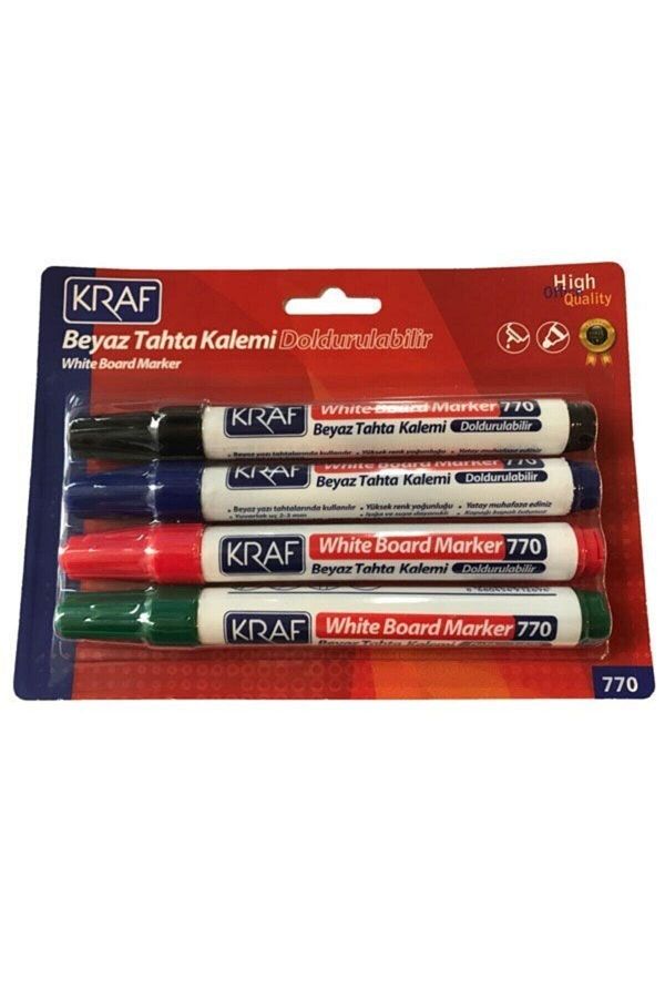 KRAF-Whiteboard Pen Refillable Set 4 Colors 1