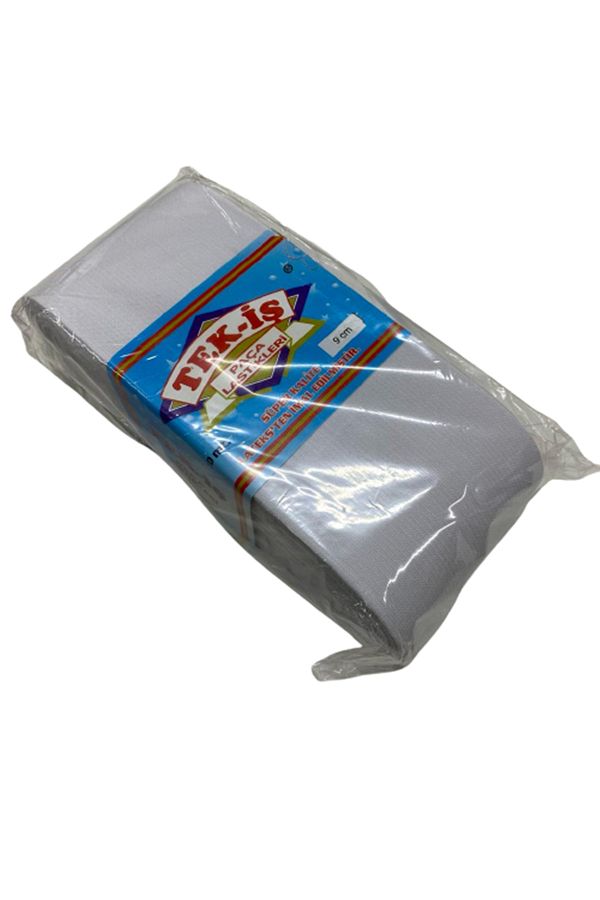 Tek-İş-Rubber Single-Work Hard Soft Laundry Johns Skirt Waist Leg Baby Rubber Flat Soft 9 cm WHITE 1