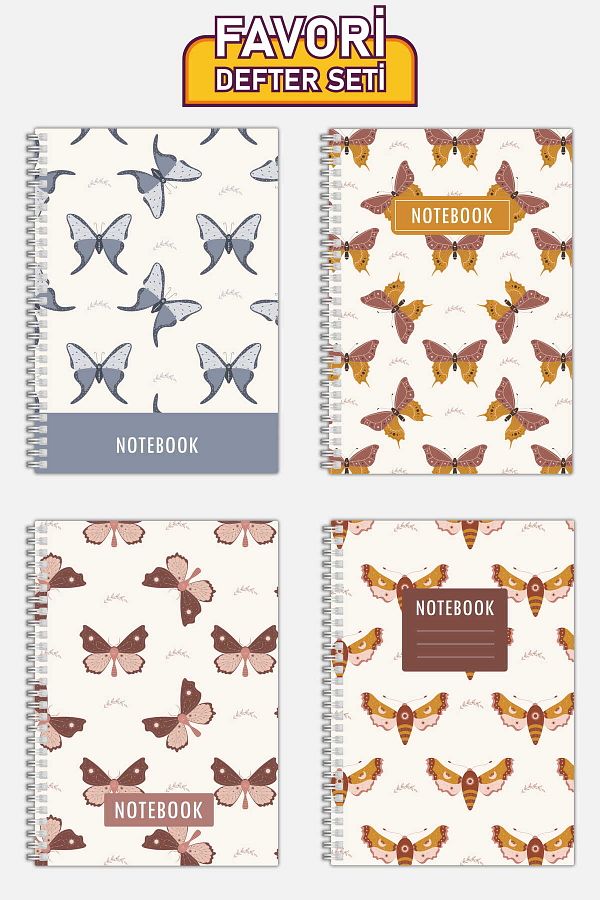 Copyrite-Checked 4-Piece Notebook Set (21 X 14.8 cm 70 sheets) School, Work, Planning Notebook Set 1