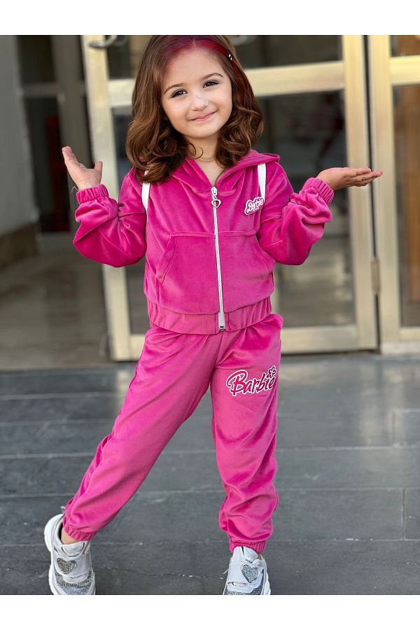 Pink velvet sweatsuit clearance