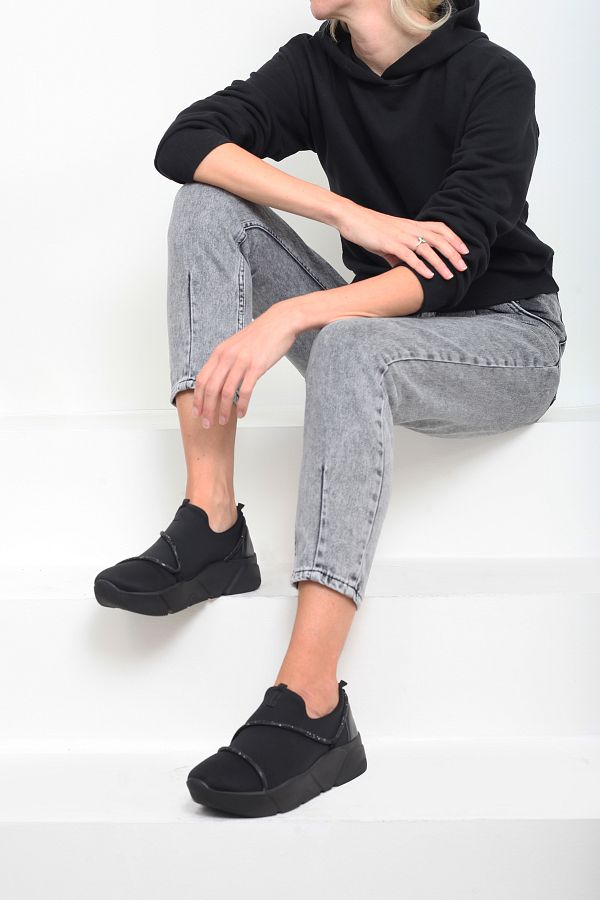 37Numara BIG NUMBER BLACK STRETCH SHOES STONED 41 42 43 44 BLACK Trendyol