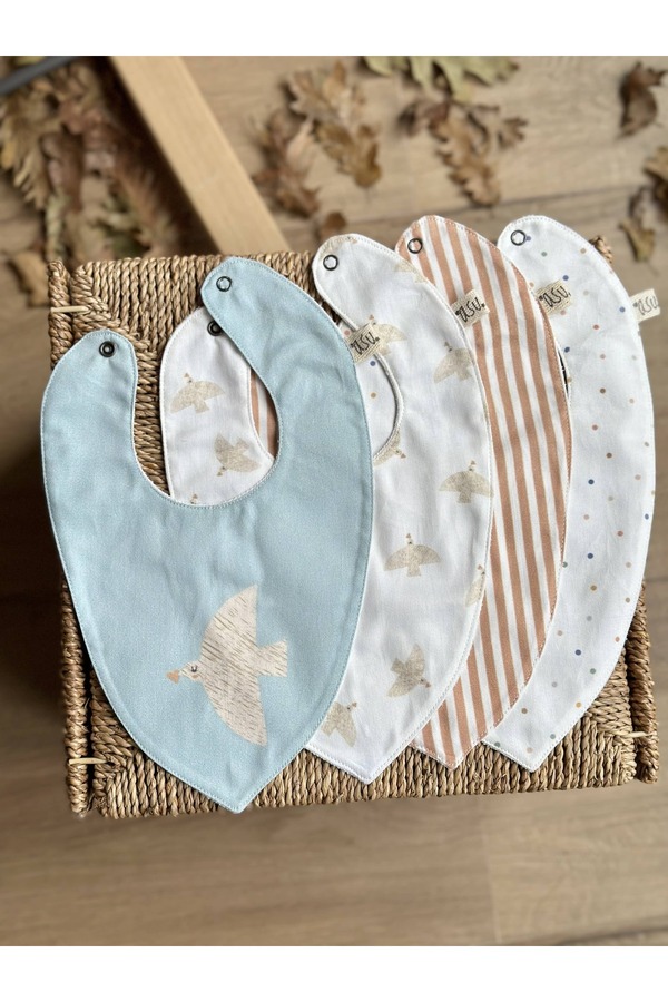 Asu Baby&Kids Freebird Mix&Match 4'lü Organik Pamuk Önlük Cream