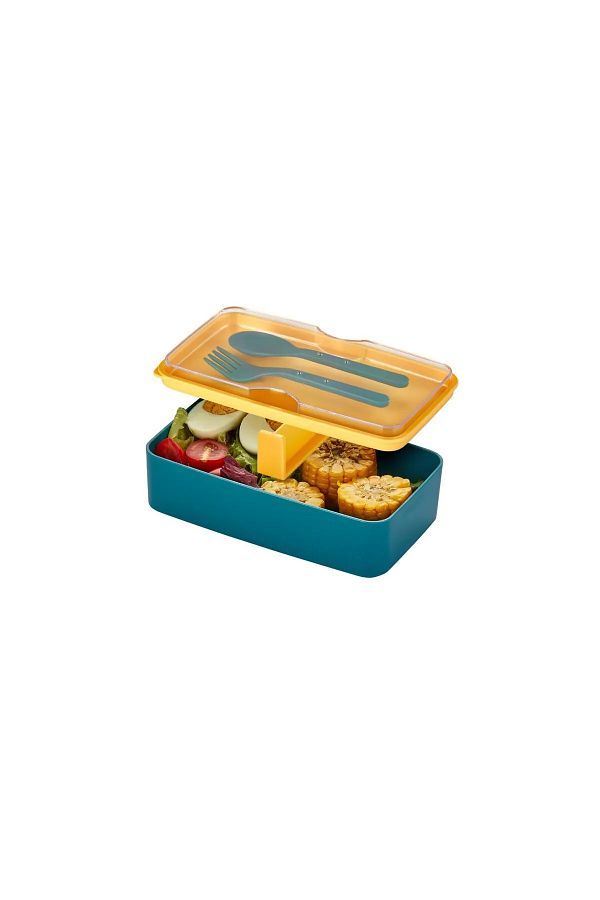 MHK Collection-Adjustable Compartment Lunch Box with Fork and Spoon 1