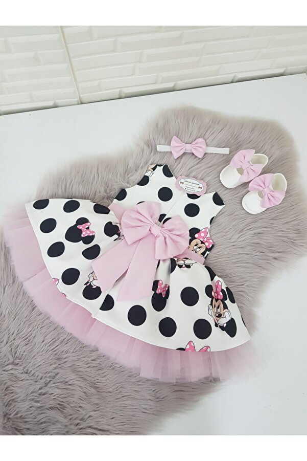 Almira Tasarım Bebek Minnie Mouse Pembe Elbisesi