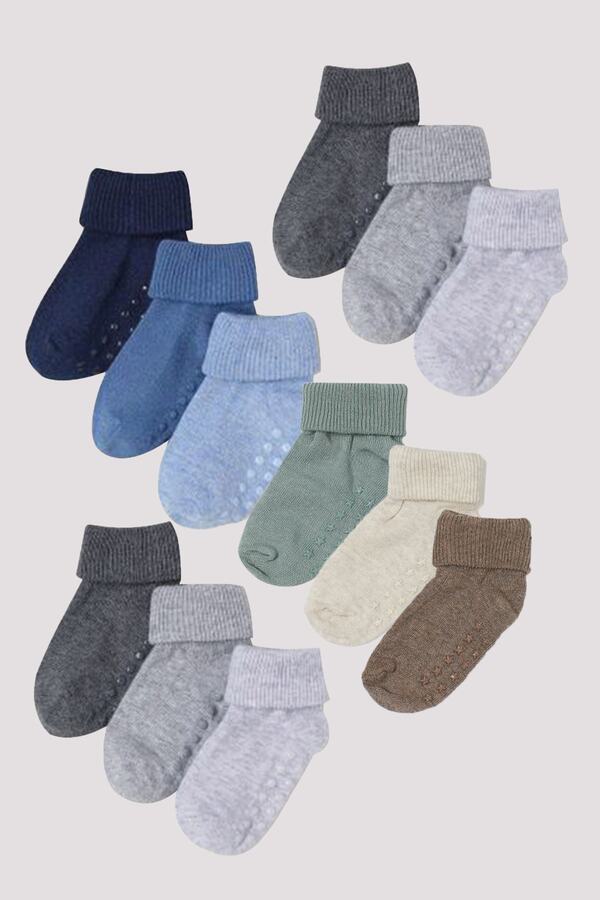 MEM SOCKS Kaydırmaz Bebek Çorabı 12'li