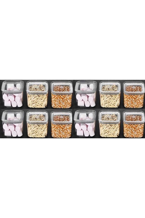 VİP AHMET-Sude Square Storage Container 700 Ml X 12 Food Container 12 Pieces Set 1