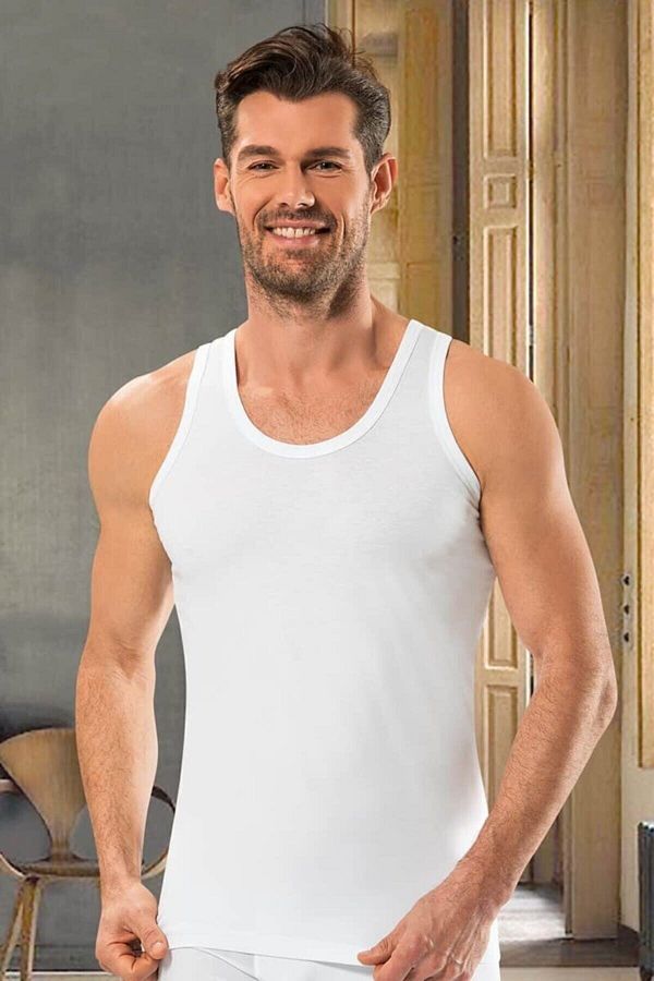 Jiber 147 Men s White Cotton Lycra Tank Top Size L Trendyol