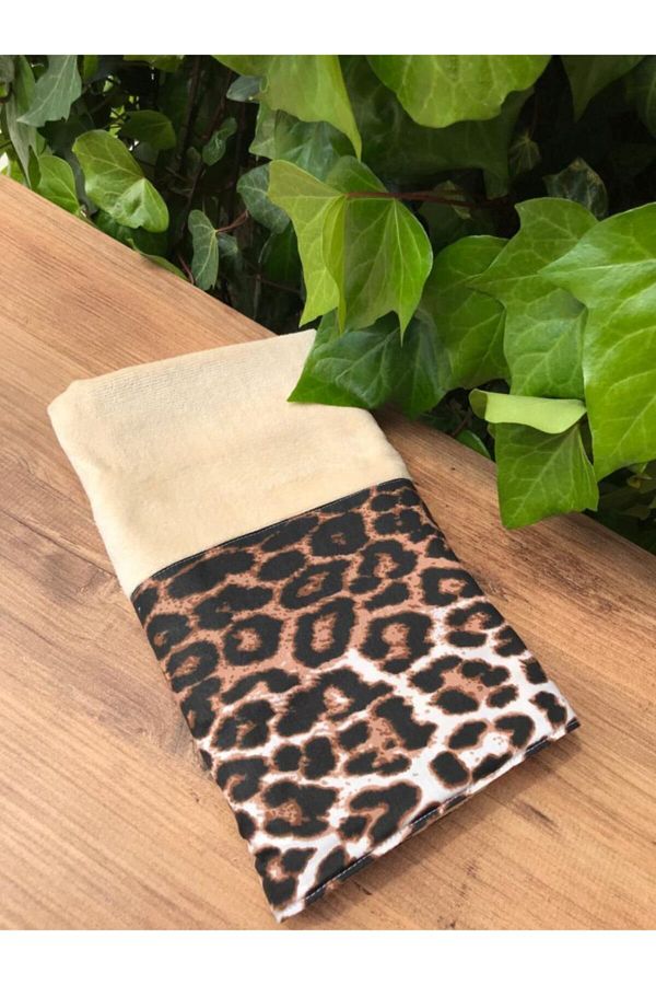 Ceyiz Bahcesi Cappicuno Velvet Leopard Hand Towel Trendyol