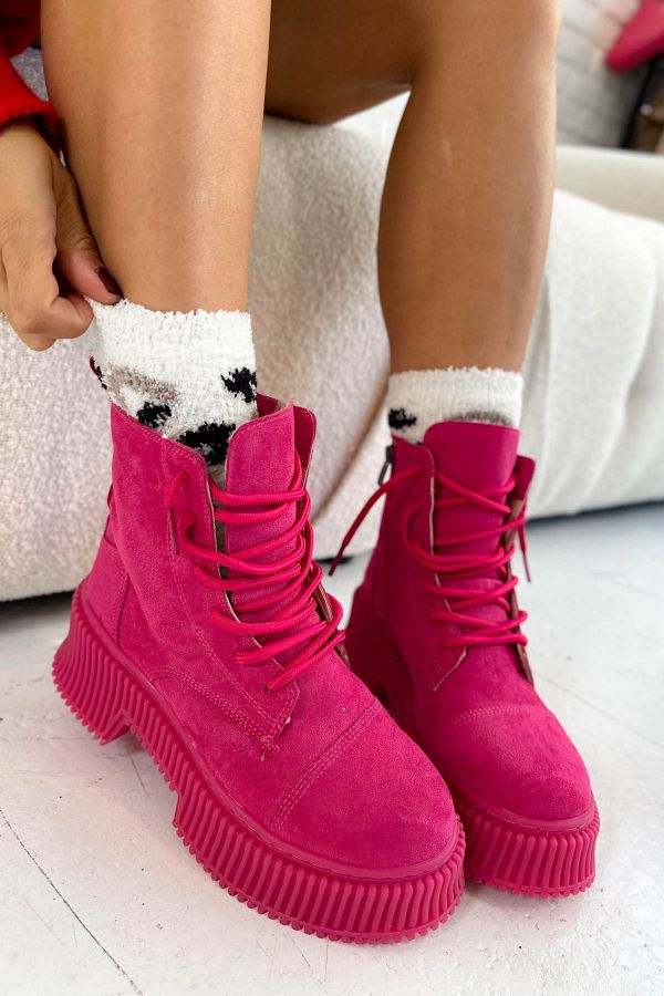 Shoebutik-Μπότες Lazy Fuchsia Suede 1