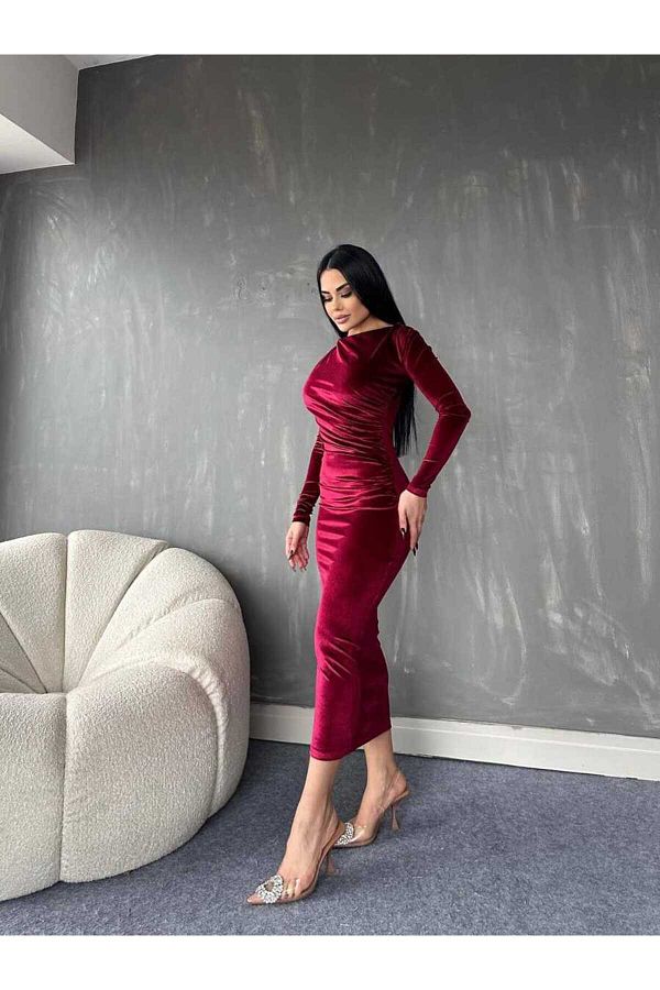 Claret velvet dress outlet