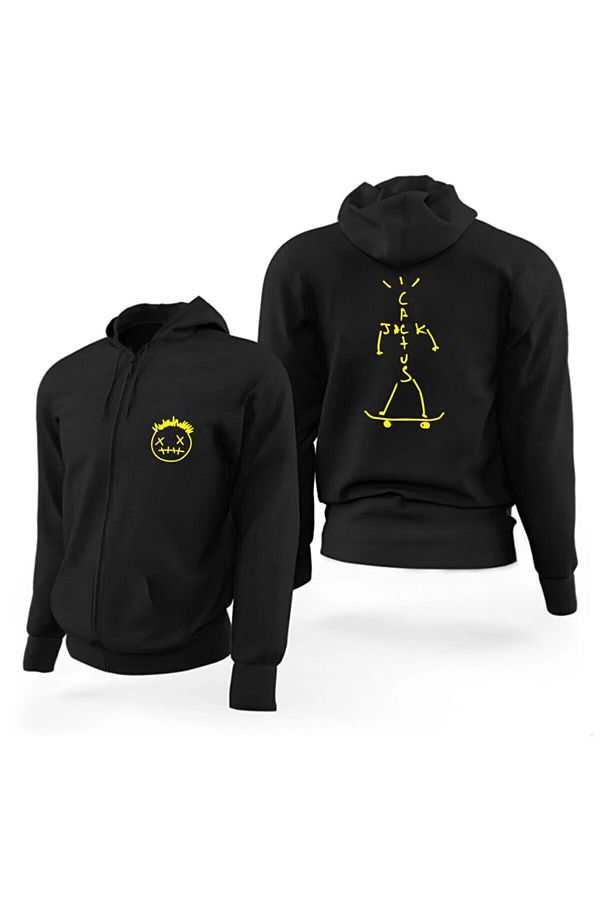 HobyUsa Black Travis Scott Astroworld Cactus Jack Hoodie Sweatshirt Trendyol