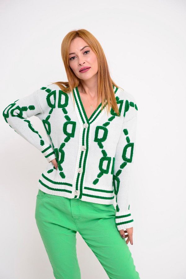Hazinedan-Cardigan scurt pentru colegiu pentru femei 1