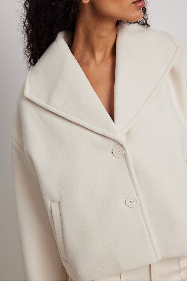 Wool blend short coat cheap