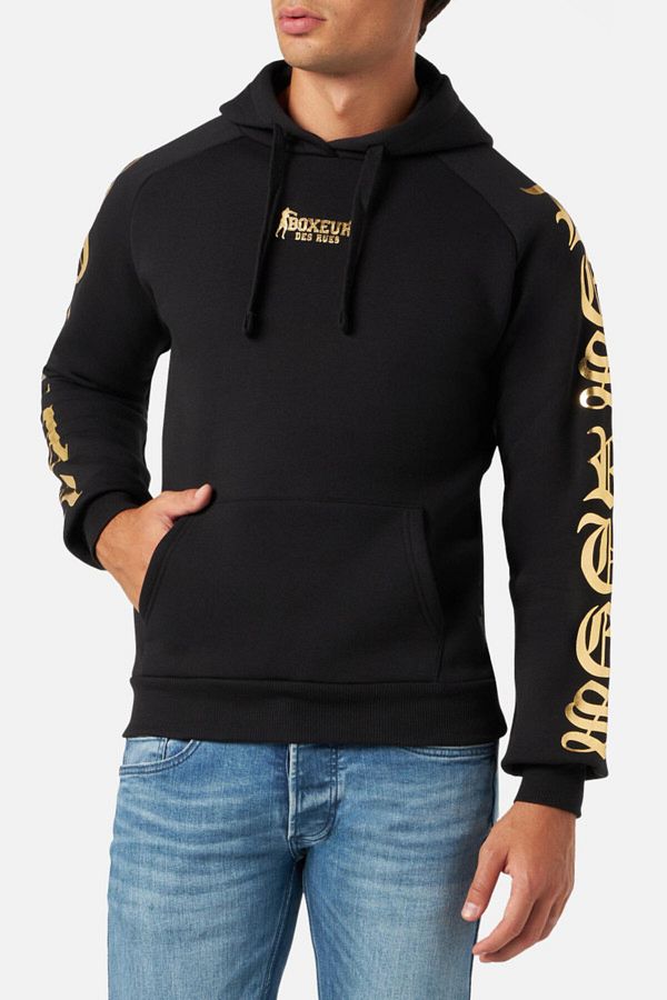Boxeur Des Rues Sleeves Graphics Hoodie Trendyol