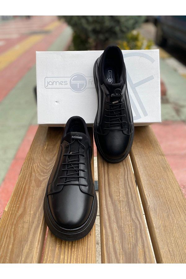 JAMES FRANCO James Franco Genuine Leather Flexible Sole Men s Shoes 101 841 BLACK WITH CABINET BLACK STRETCH 3287 Trendyol