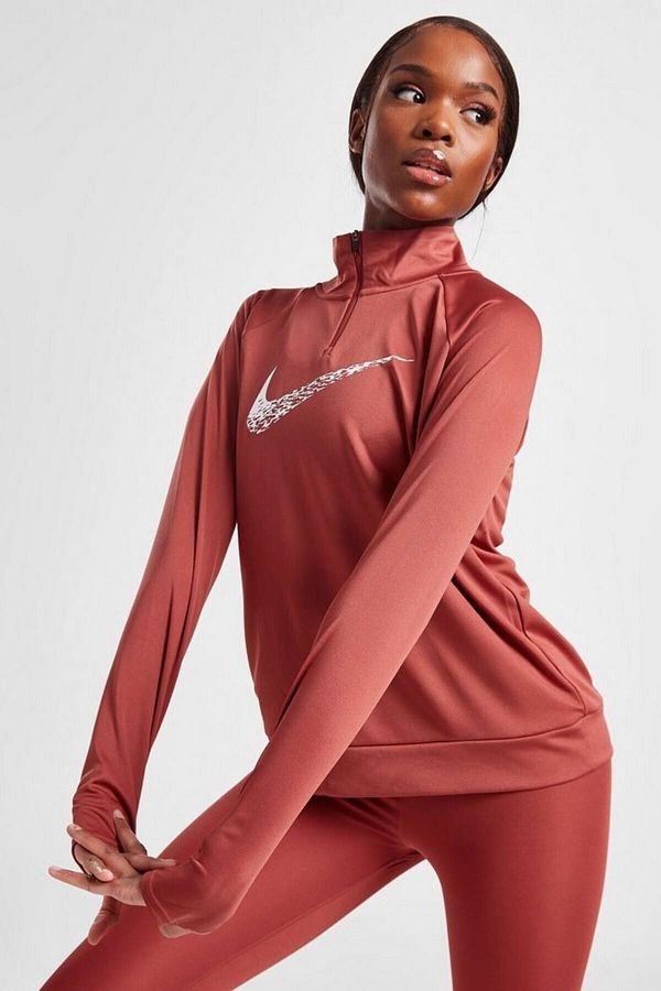 Nike Dri FIT Swoosh Run Women s Quarter Zipper Women s Training Top Trendyol