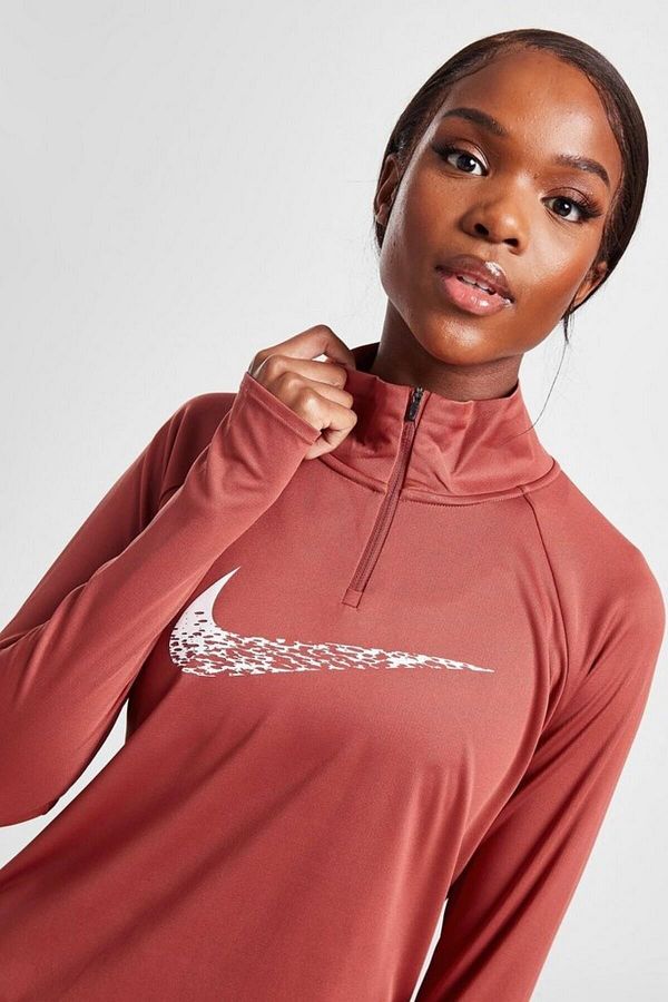Nike Dri FIT Swoosh Run Women s Quarter Zipper Women s Training Top Trendyol