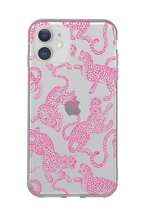Magic Ring-Pink Leopard Pattern Transparent Phone Case Compatible with iPhone 11 1