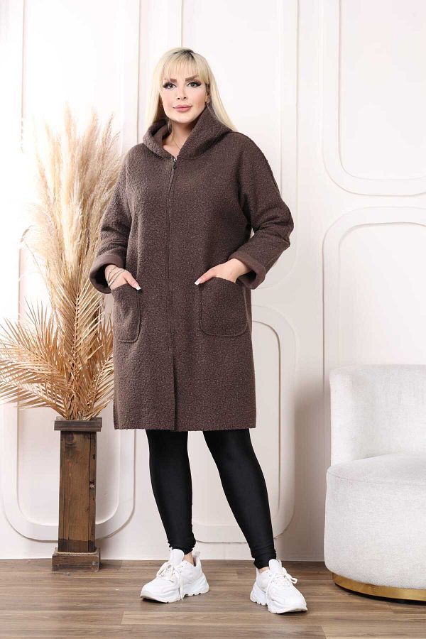 Boucle coat plus size store