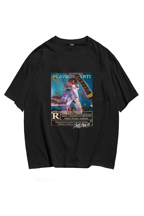 Grove Fashion-Playboi Carti Poster Patterned Unisex Oversize T-shirt 1