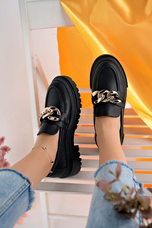 Womens black cheap moccasin shoes