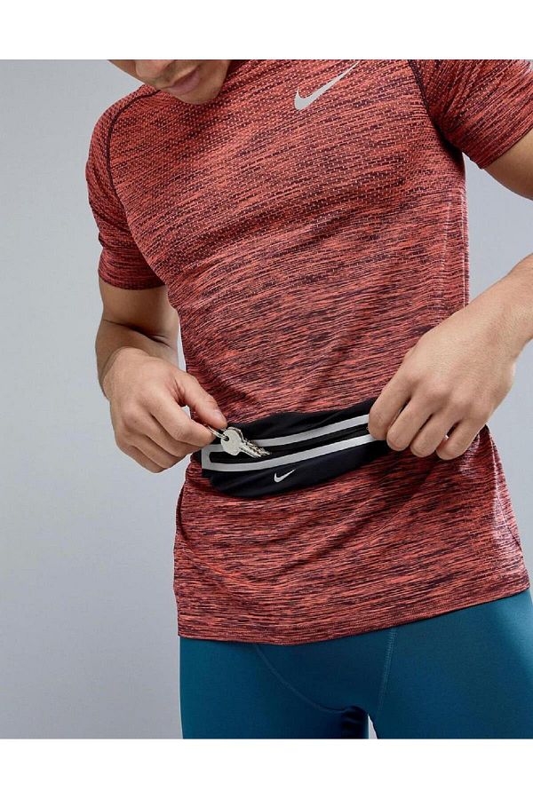 Nike Running Slim Waistpack Reflector Unisex Thin Flexible Black Sports Waist Bag Trendyol