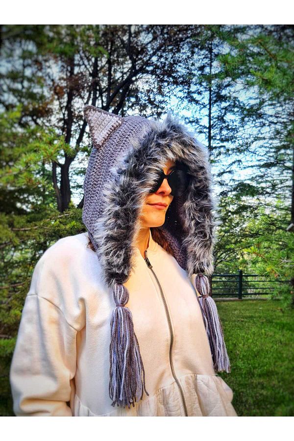 Wolf fur hoodie discount