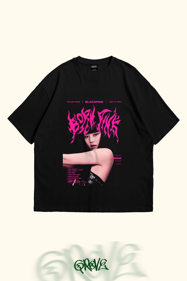 Grove Fashion Blackpink Jennie Printed Unisex Oversize T shirt Trendyol
