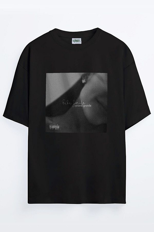 Grove Fashion-Unisex oversize tričko Ariana Grande Fake Smile Printed 1