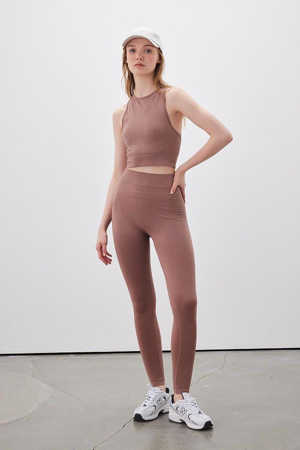 Manuka Seamless Long Shape Tights Dusty Rose Trendyol